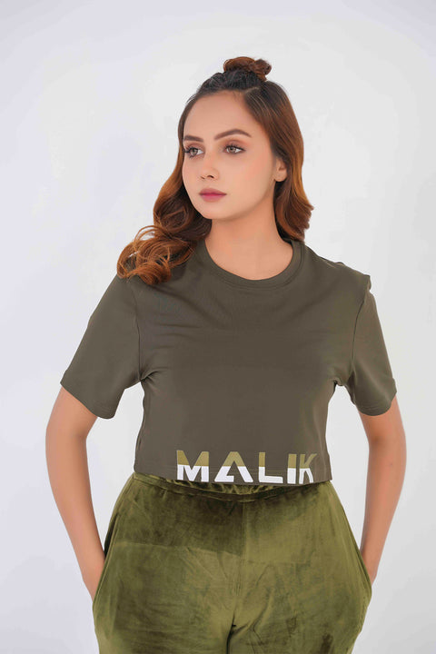 Olive Crop Top